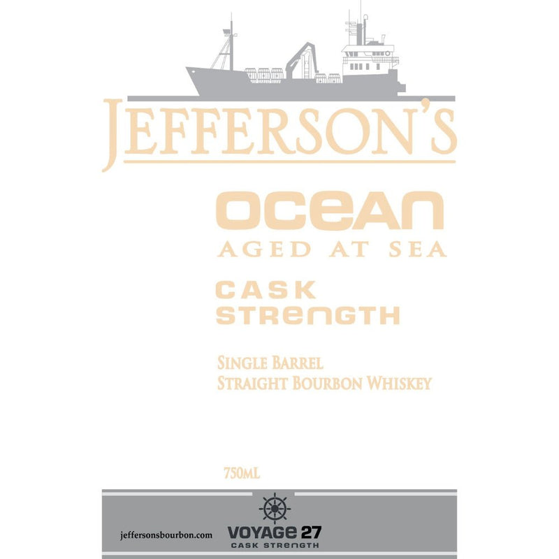 Jefferson’s Ocean Aged At Sea Voyage 27 Cask Strength Bourbon - Main Street Liquor