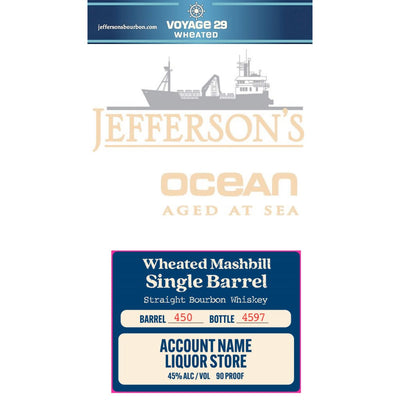 Jefferson’s Ocean Aged at Sea Wheated Mashbill Single Barrel Bourbon - Main Street Liquor