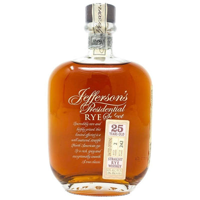 Jefferson’s Presidential Select 25 Year Old Rye - Main Street Liquor