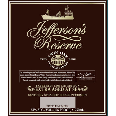 Jefferson’s Reserve Twin Oak Extra Aged at Sea Bourbon - Main Street Liquor