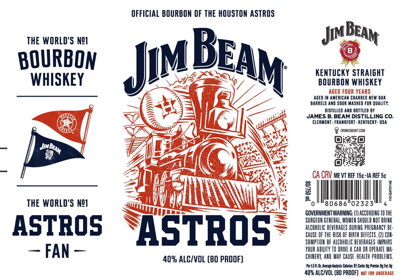 Jim Beam Houston Astros Kentucky Straight Bourbon Whiskey - Main Street Liquor