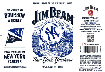 Jim Beam New York Yankees Kentucky Straight Bourbon Whiskey 1L - Main Street Liquor