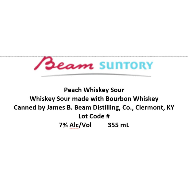 Jim Beam Peach Whiskey Sour Canned Cocktail - Main Street Liquor