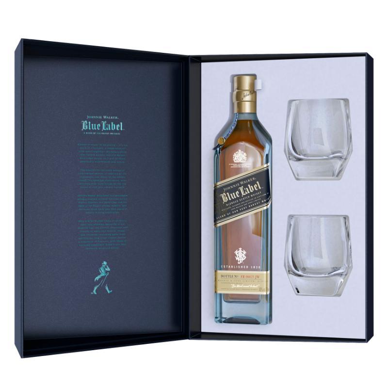 Johnnie Walker Blue Label Limited Edition Design Gift Set With Crystal Glasses - Main Street Liquor