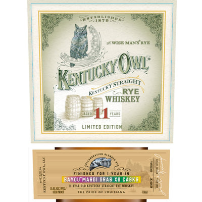 Kentucky Owl Mardi Gras Limited Edition 11 Year Straight Rye - Main Street Liquor