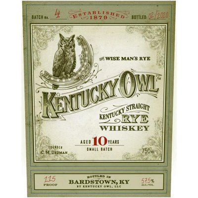 Kentucky Owl Rye 10 Year Batch #4 - Main Street Liquor