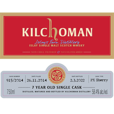 Kilchoman 7 Year Old Single Cask ImpEx Cask Evolution 02/2022 - Main Street Liquor