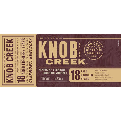 Knob Creek 18 Year Old Bourbon Limited Edition Batch 003 - Main Street Liquor