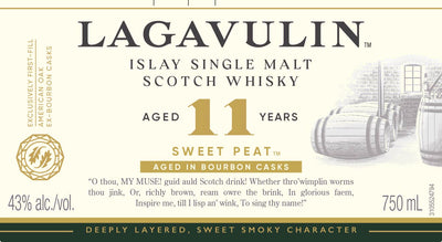 Lagavulin 11 Year Old Sweet Peat Islay Single Malt Scotch Whisky 750ml Lagavulin