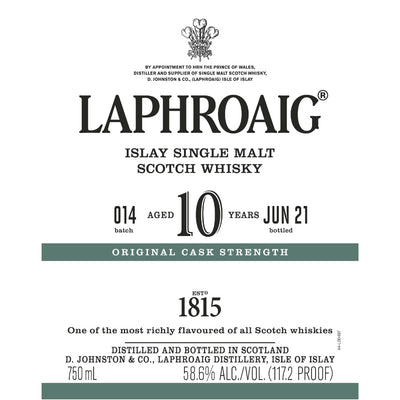Laphroaig 10 Year Old Cask Strength Batch 014 - Main Street Liquor