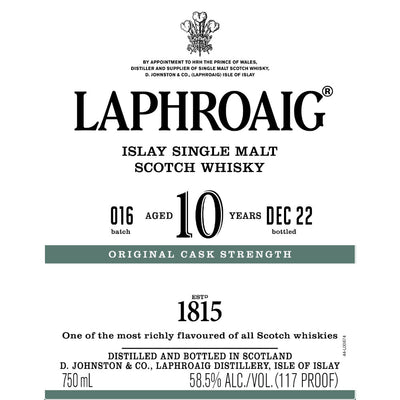 Laphroaig 10 Year Old Cask Strength Batch 016 - Main Street Liquor