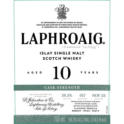 Laphroaig 10 Year Old Cask Strength Batch 017 - Main Street Liquor