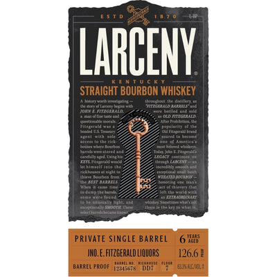 Larceny Barrel Proof Private Single Barrel Straight Bourbon - Main Street Liquor