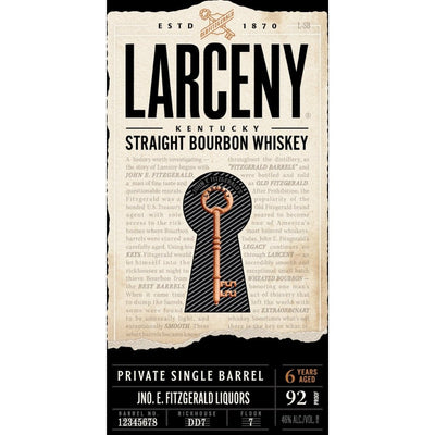 Larceny Private Single Barrel Straight Bourbon - Main Street Liquor