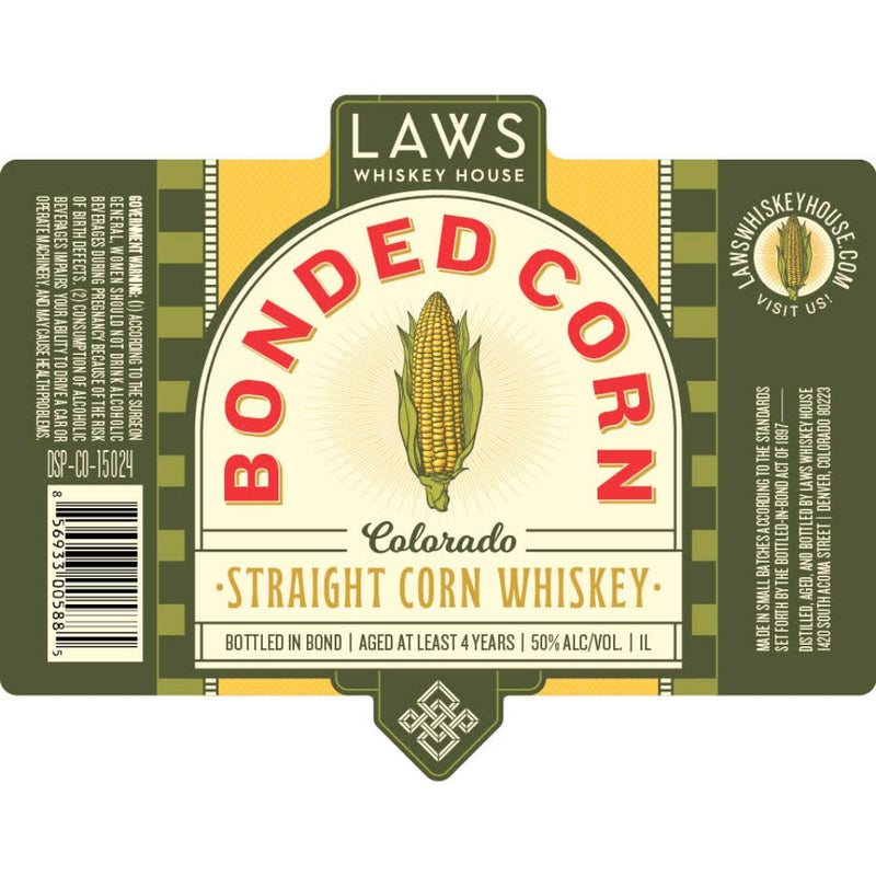 Laws Bonded Corn Straight Corn Whiskey 1L - Main Street Liquor