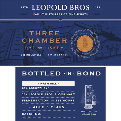 Leopold Bros 5 Year Old Bottled in Bond Three Chamber Rye - Main Street Liquor