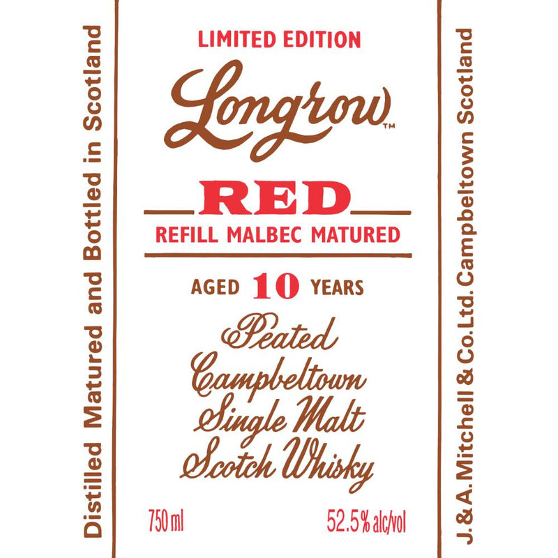 Longrow Red 10 Year Old Refill Malbec Matured - Main Street Liquor