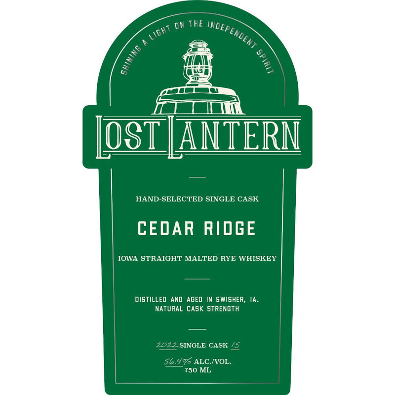 Lost Lantern Cedar Ridge Iowa Straight Malted Rye - Main Street Liquor