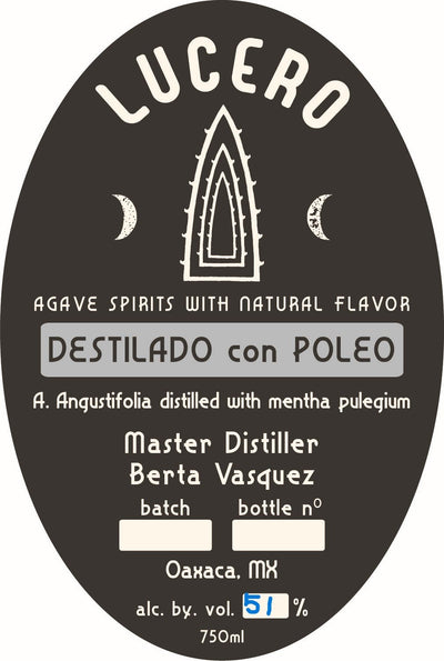 Lucero Destilado con Poleo - A. Angustifolia Distilled with Mentha Pulegium - Main Street Liquor