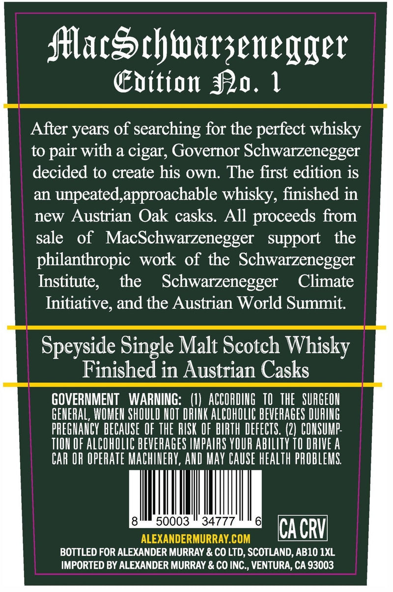 MacSchwarzenegger Single Malt Edition No. 1 Finished In Australian Oak Cask - Main Street Liquor