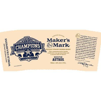 Maker’s Mark Houston Astros World Champions 2022 - Main Street Liquor
