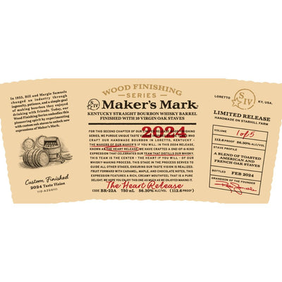 Maker’s Mark Wood Finishing Series 2024 The Heart Release - Main Street Liquor