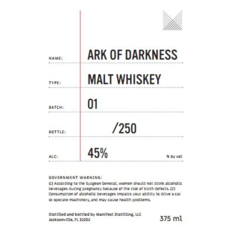 Manifest Distilling Ark of Darkness Malt Whiskey - Main Street Liquor
