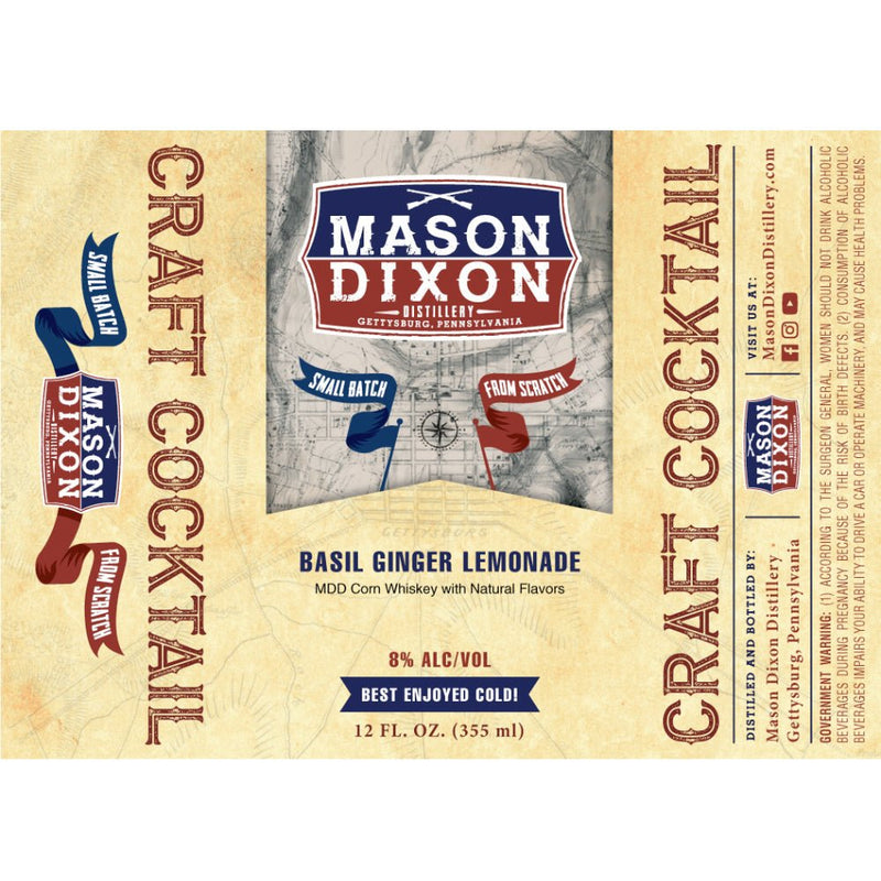 Mason Dixon Basil Ginger Lemonade Craft Cocktail - Main Street Liquor