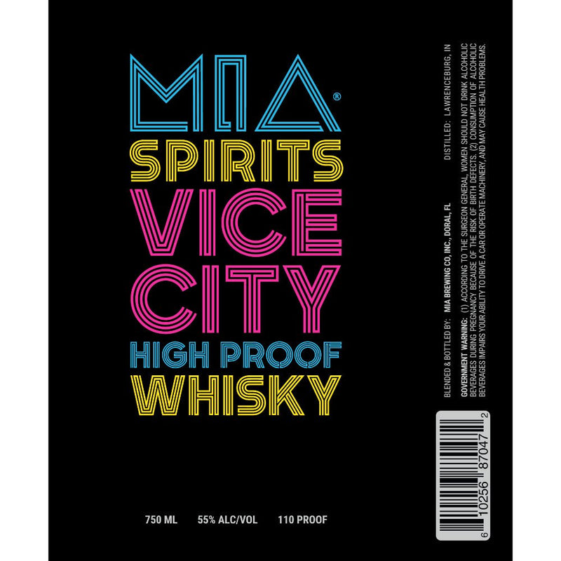 M.I.A. Spirits Vice City High Proof Whisky - Main Street Liquor