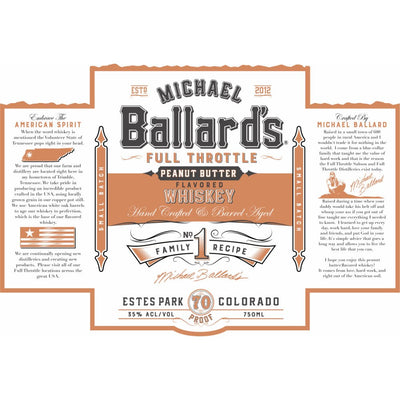 Michael Ballard’s Full Throttle Peanut Butter Flavored Whiskey - Main Street Liquor