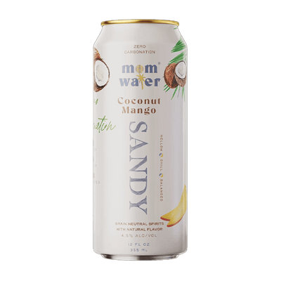 Mom Water Sandy - Coconut Mango Cocktail 12.oz 4 Pack - Main Street Liquor