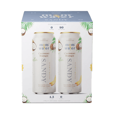 Mom Water Sandy - Coconut Mango Cocktail 12.oz 4 Pack - Main Street Liquor