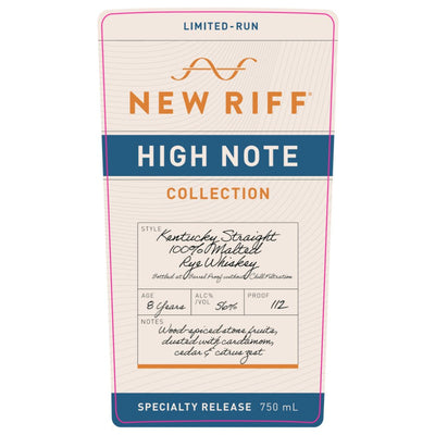 New Riff High Note Collection Kentucky Straight 100% Malted Rye Whiskey - Main Street Liquor