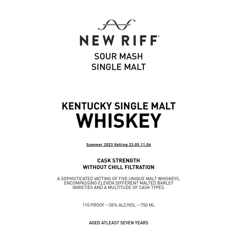 New Riff Sour Mash Single Malt Whiskey - Main Street Liquor