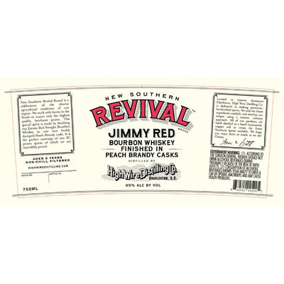 New Southern Revival Jimmy Red Bourbon Finished In Peach Brandy Casks - Main Street Liquor