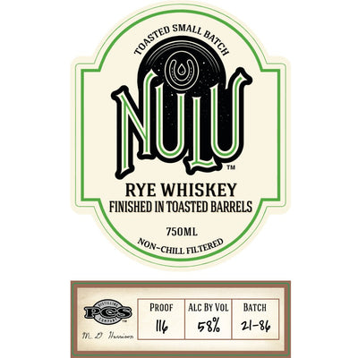 Nulu Rye Whiskey Finished in Toasted Barrels - Main Street Liquor