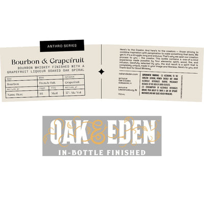 Oak & Eden Anthro Series Bourbon & Grapefruit - Main Street Liquor