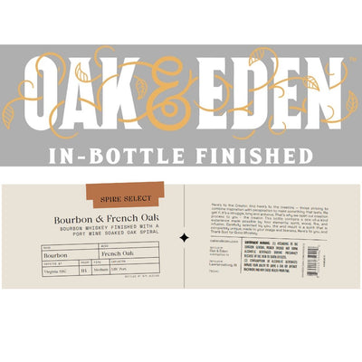 Oak & Eden Spire Select Bourbon & French Oak - Main Street Liquor