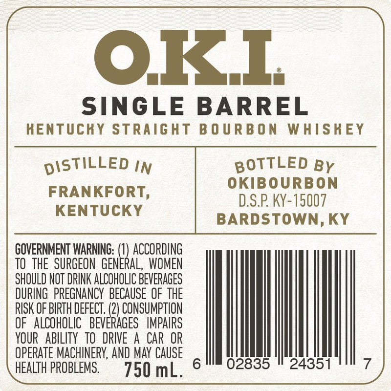 O.K.I. 17 - Year Aged Single Barrel Kentucky Straight Bourbon Whiskey - Main Street Liquor