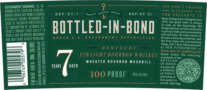 Old Fitzgerald Bottled in Bond 7 Year Old Kentucky Straight Bourbon Whiskey - Main Street Liquor