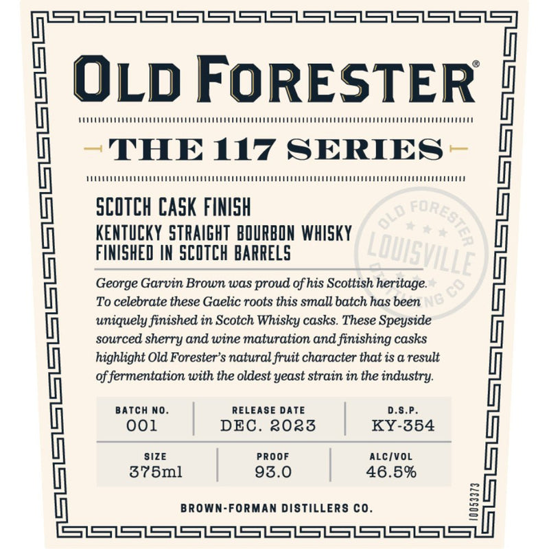 Old Forester 117 Series Scotch Cask Finish Kentucky Straight Bourbon - Main Street Liquor