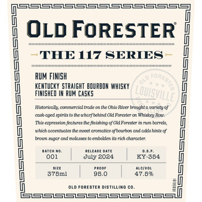 Old Forester The 117 Series Rum Finish 2024 Release - Main Street Liquor
