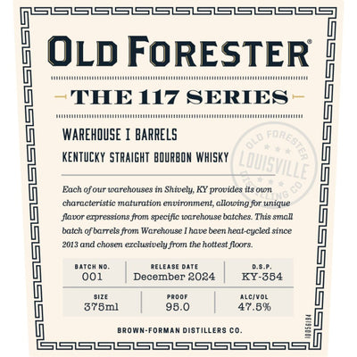 Old Forester The 117 Series Warehouse I Barrels Straight Bourbon - Main Street Liquor