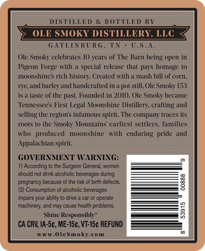 Ole Smoky 153 Handcrafted Tennessee Moonshine - Main Street Liquor