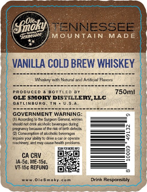 Ole Smoky Vanilla Cold Brew Coffee Whiskey - Main Street Liquor