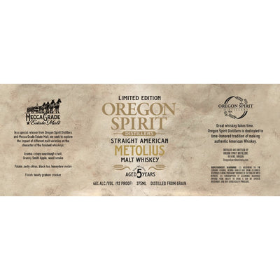 Oregon Spirit Distillers Metolius Straight Malt Whiskey - Main Street Liquor