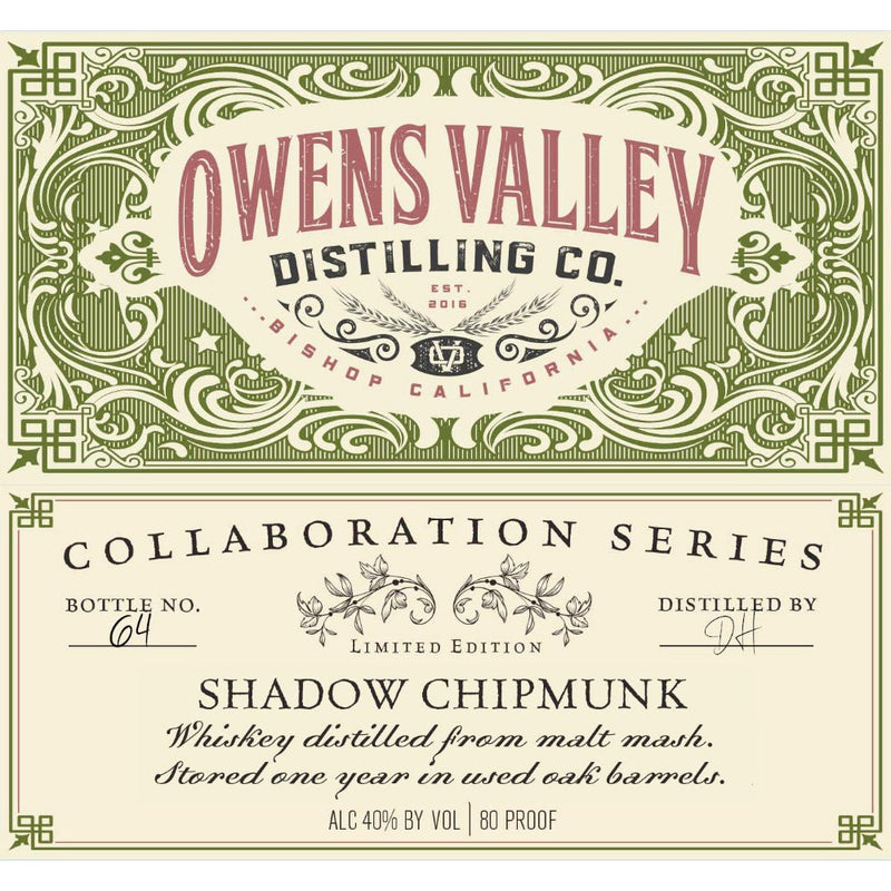 Owens Valley Collaboration Series Shadow Chipmunk Whiskey - Main Street Liquor