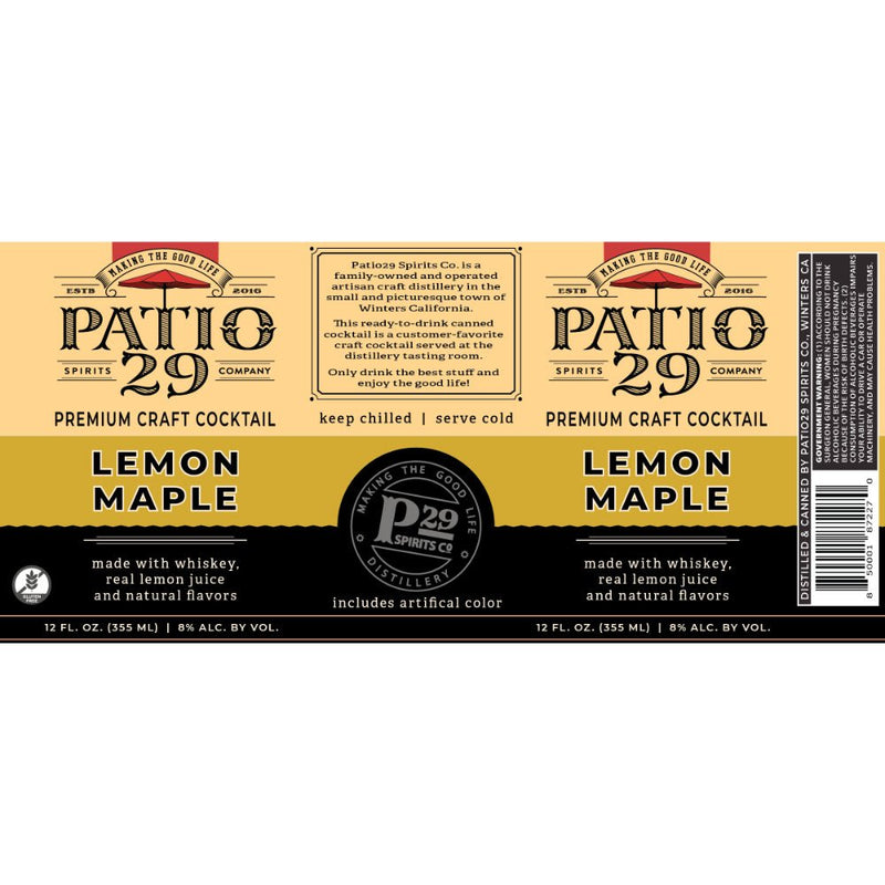 Patio29 Lemon Maple Canned Cocktail - Main Street Liquor