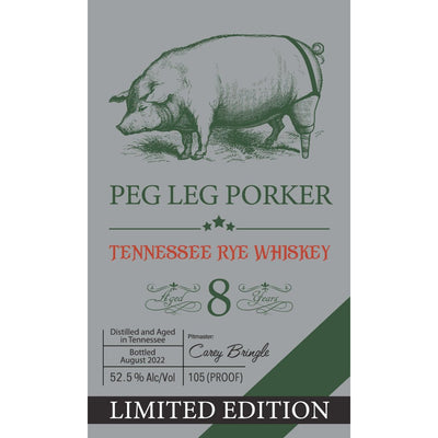 Peg Leg Porker 8 Year Old Tennessee Rye Whiskey - Main Street Liquor