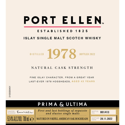 Port Ellen 1978 Prima & Ultima Single Malt Scotch 43 Year Old - Main Street Liquor
